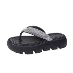 Sponge cake thick-bottomed rhinodrill flip-flops soft soled clip-on beach shoes