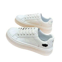 Thick bottom cookie small white shoes female shell head board shoes