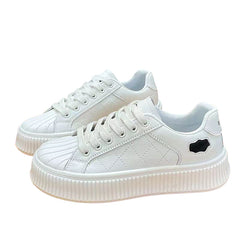 Thick bottom cookie small white shoes female shell head board shoes