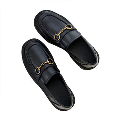 Thick soled loafers metal buckle casual all-match women's loafers