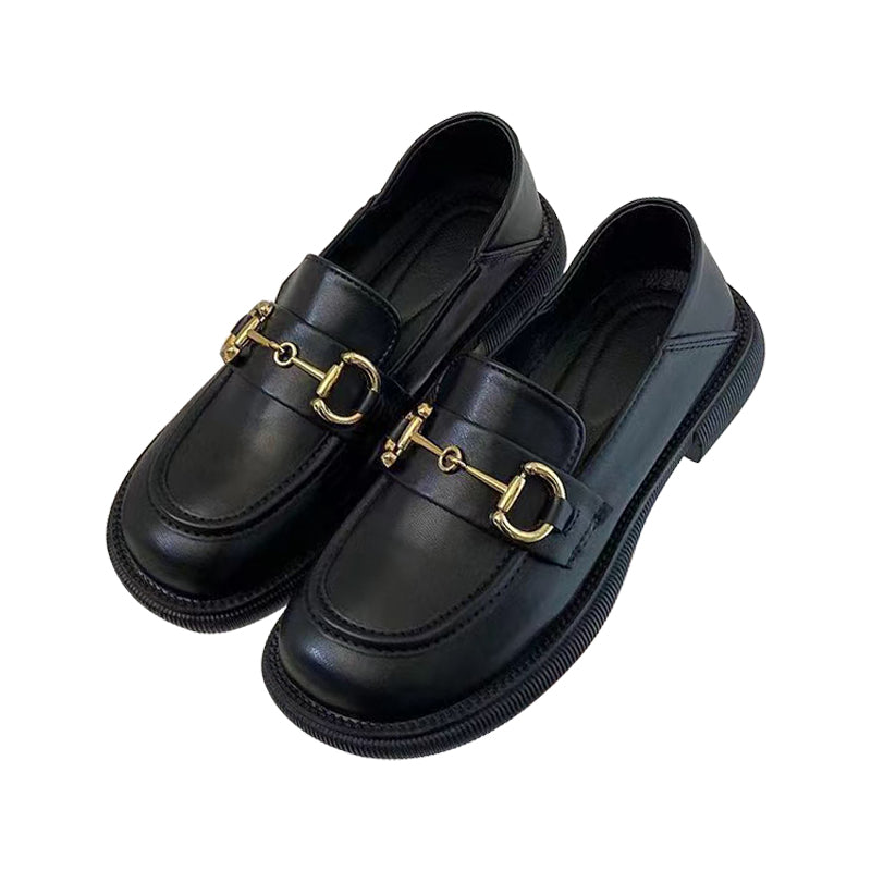 Thick soled loafers metal buckle casual all-match women's loafers