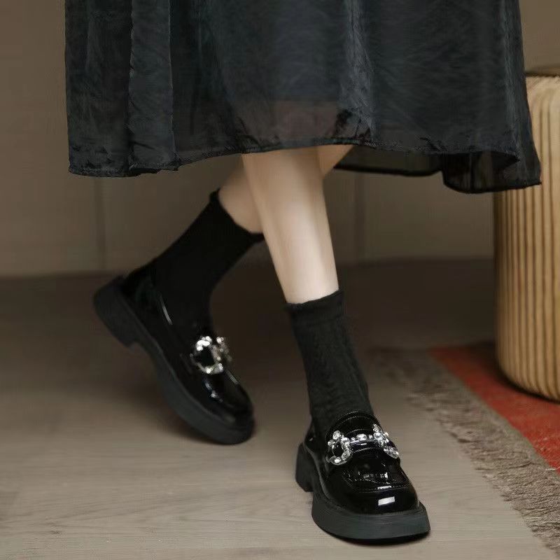 Women's fashion loafer LACES rhinestone all-match platform shoes